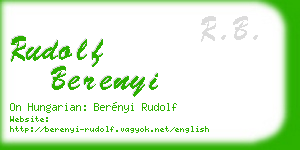 rudolf berenyi business card
